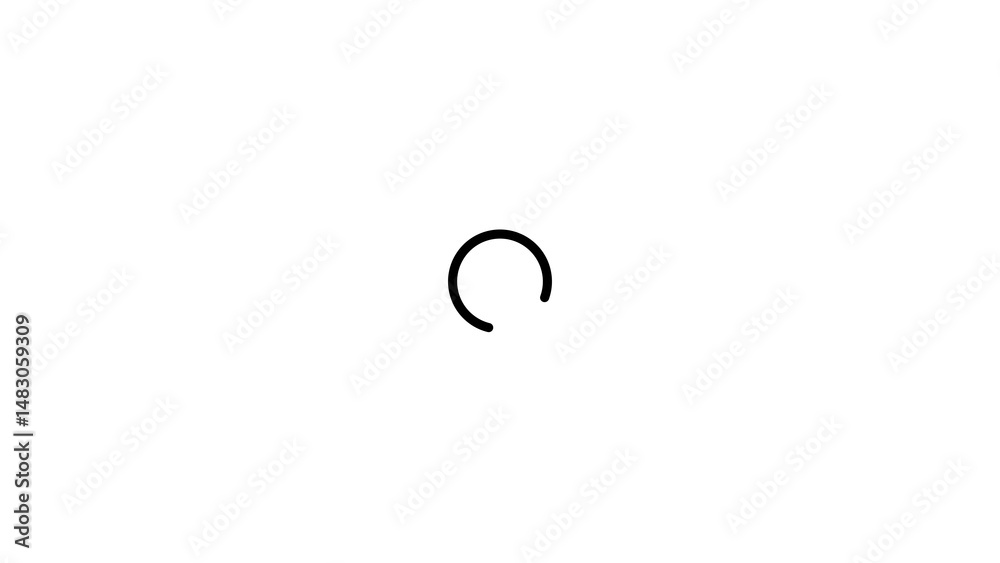 Poster animated loading circle icon symbol for web application displaying progress and information processi