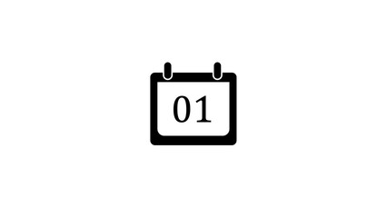 Calendar icon graphic representing the first day of the month perfect for planning and scheduling related concepts on a clean white background