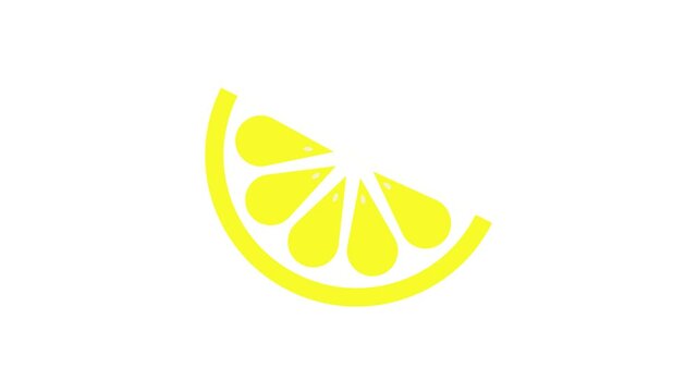 slice lemon icon animation illustration