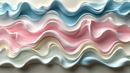 Soft pastel gradients in lavender, mint, and peach create a calm, harmonious abstract scene.