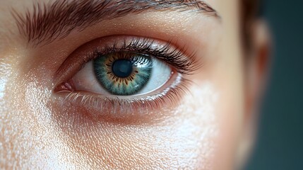 Highly detailed and 3D medical visualization showcasing the intricate anatomy of the eyelid including the muscle fat pads and skin layers involved in various aesthetic treatments and procedures