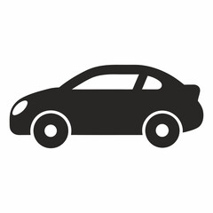 Car in front silhouette icon on white background
