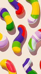 Colorful abstract shapes, pastel background, playful design, mobile wallpaper