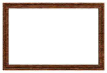 3D素材_木製の額縁_長方形_茶色