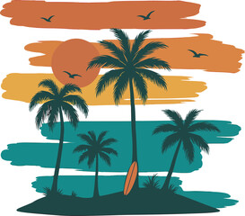 Fototapeta premium tropical island with palm trees