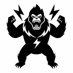 Vector art illustration of a wild gorilla