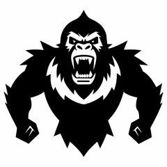 Vector art illustration of a wild gorilla