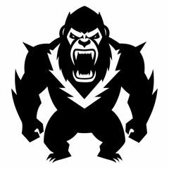 Vector art illustration of a wild gorilla