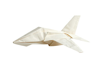 Off White Origami Paper Airplane on White Background Varient 3