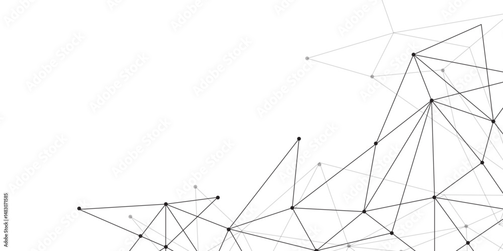 Aufkleber abstract geometric background with connecting dots and lines with low poly triangle shapes. polygona