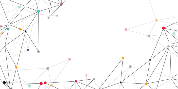 Abstract digital background of points and lines. abstract technology Network nodes with polygonal shapes colorful Vector background. Modern technology concept network connects, data structure design.	