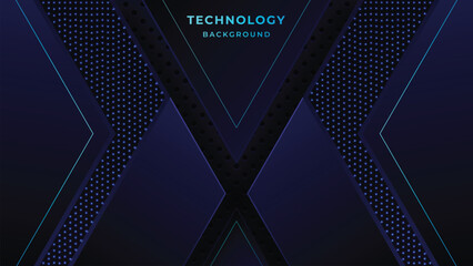 Modern abstract Technology background with a combination of glowing Blue dots
