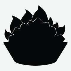 Black coal silhouette art illustration.