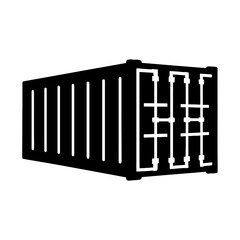 Minimalist Black Shipping Container Design.eps