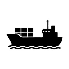 Obraz premium Minimalist Cargo Ship Silhouette.eps