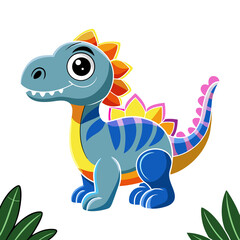 Colorful Cartoon Dinosaur - Fun and Playful Design