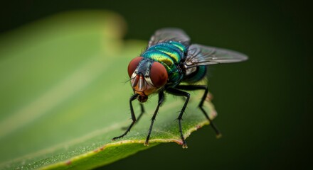 Close-up of fly on leaf (1)