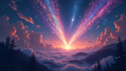 The radiance between the mountains