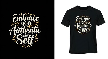Embrace Your Authentic Self Motivational T-Shirt Design