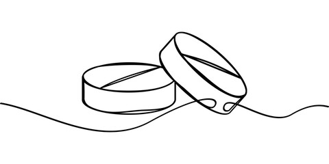 continuous line drawing of pill symbol. abstract line art illustration
