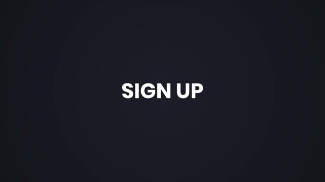 Sign Up Minimal 4K Text Animation | Clean CTA Title Reveal