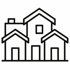 Houses icon on white background
