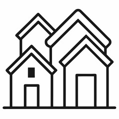 Houses icon on white background
