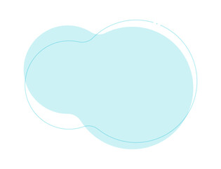 シンプルでおしゃれな水色の抽象的な形と線 - 液体シェイプの柔らかいフォルムの背景や装飾の素材