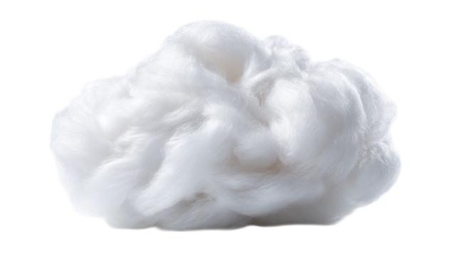 Soft fluffy white cotton fiber texture background image ideal for design projects and creative applications white on transparent background