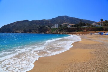 Sunny day on the beach in El Albir, Spain