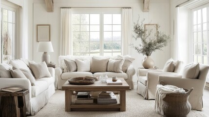 Cozy living space with neutral tones 
