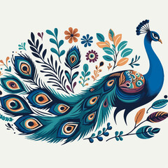 beautiful peacock illustration 