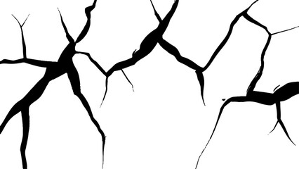 Vector grunge cracked texture style with cracked texture isolated on white background. 