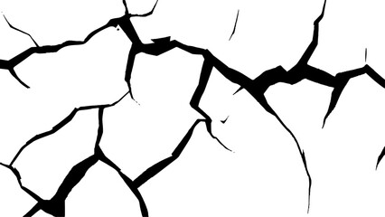 Vector grunge cracked texture style with cracked texture isolated on white background. 