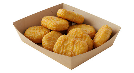 Crispy Chicken Nuggets Isolated on White Background, Golden Fried Chicken Nuggets on white background, Delicious Chicken Nuggets PNG image