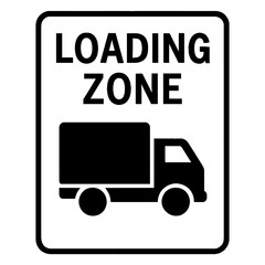 Loading Zone Sign – Representation of Delivery, Logistics, and Traffic Control