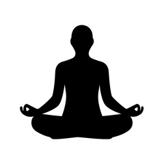 Meditation Pose Silhouette – Representation of Mindfulness, Relaxation, and Inner Balance