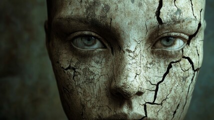 Describe a face that has seen too much.