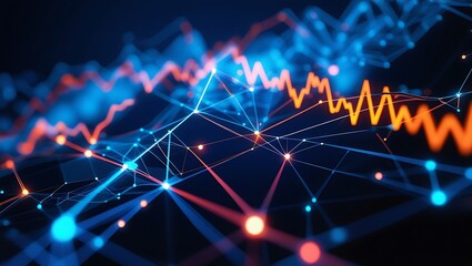 Cutting-Edge Cyber Network with Vibrant Connections and Data Flow in Futuristic Digital Art