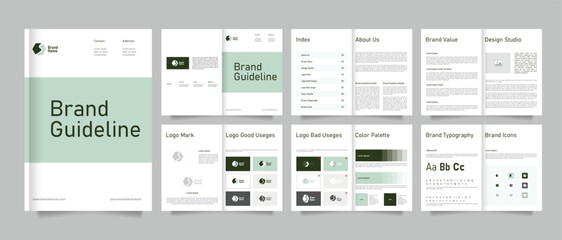 Creative Brand Guidelines template. Brand Strategy Guideline design. Brand Identity presentation design. Logo Guideline template. Logo Guide Book or Brand Manual Layout