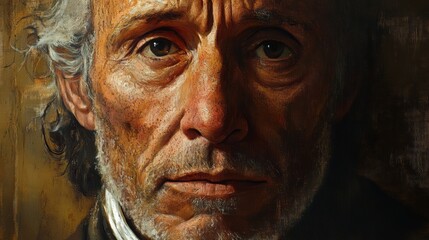 Describe the face of a historical figure that fascinates you. 