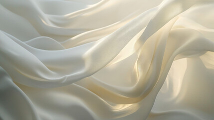 Obraz premium Elegant, flowing white fabric catches the light, creating soft shadows and a sense of ethereal beauty.