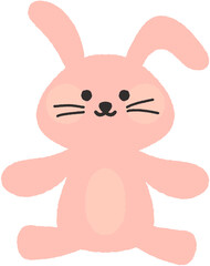 포근하고 귀여운 토끼인형 일러스트