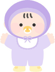귀여운 아기 신생아 일러스트