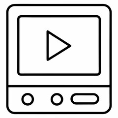 Video player icon on white background