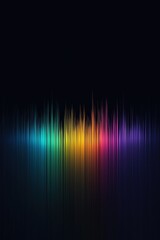 A colorful line of music notes that are all different colors. The image is of a rainbow, but it is not a rainbow in the sky