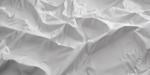 Fototapeta premium Deep creases and sharp folds on a crumpled white sheet, isolated , texture, discarded paper