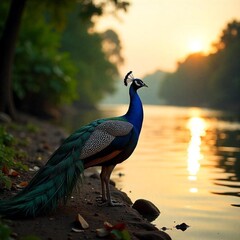peacock with feathers. the image generated by ai