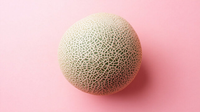 cantaloupe melon isolated on pink background food photography