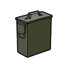 Ammo Box – Military Ammunition Storage Container Vector Illustration
